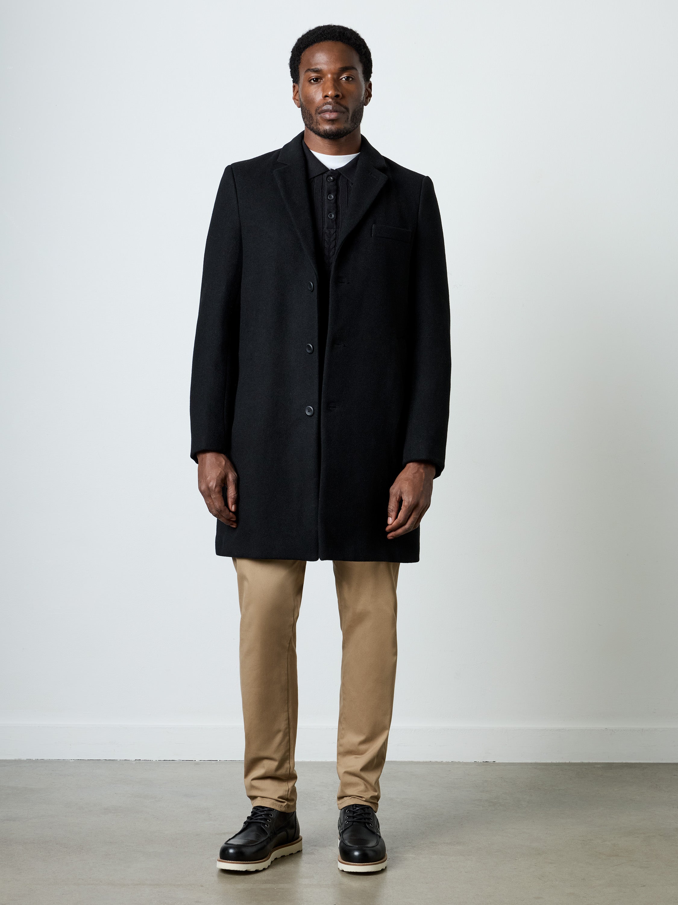 Single Breasted Overcoat Black | French Connection UK