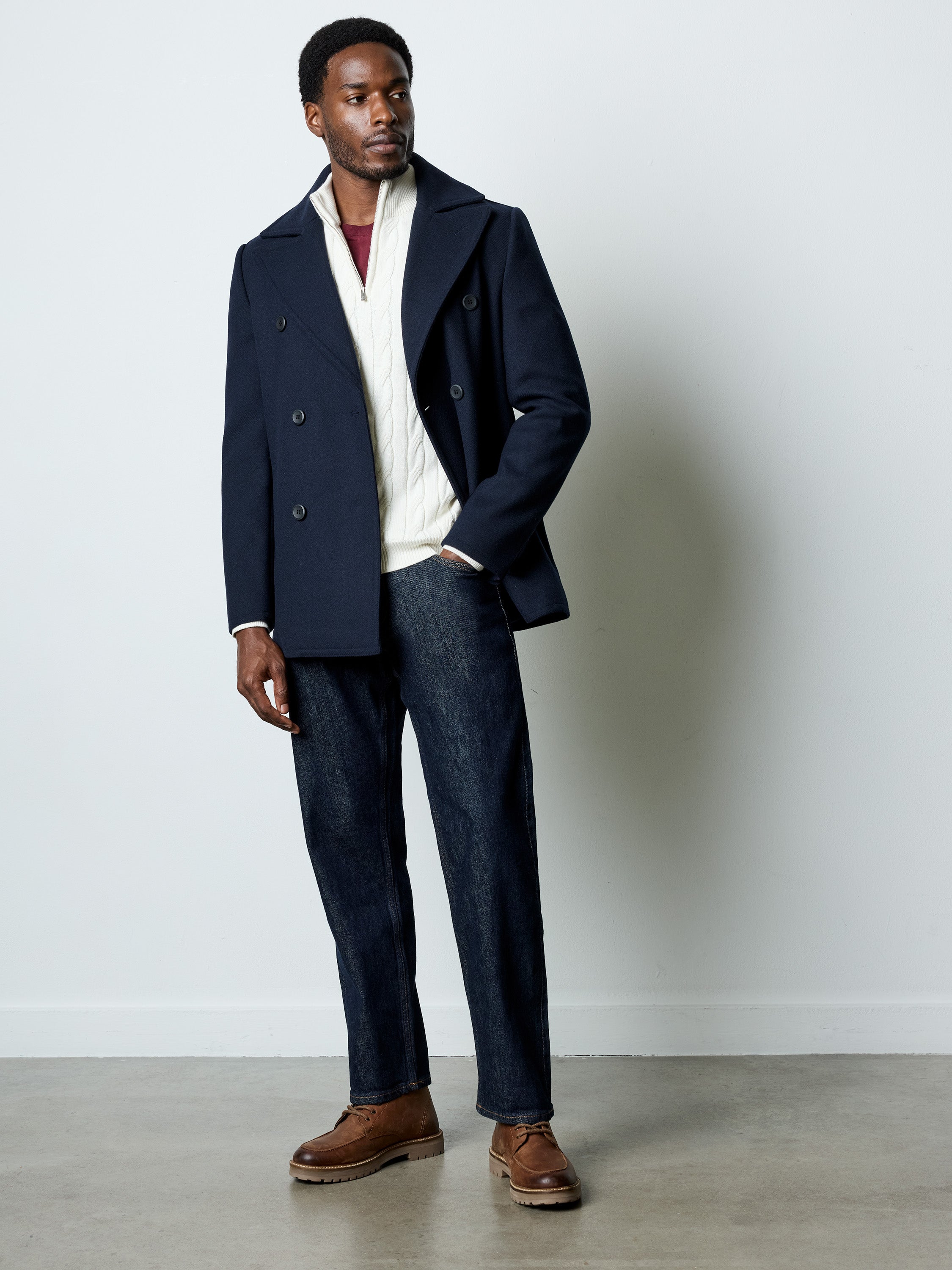 Wool Blend Peacoat