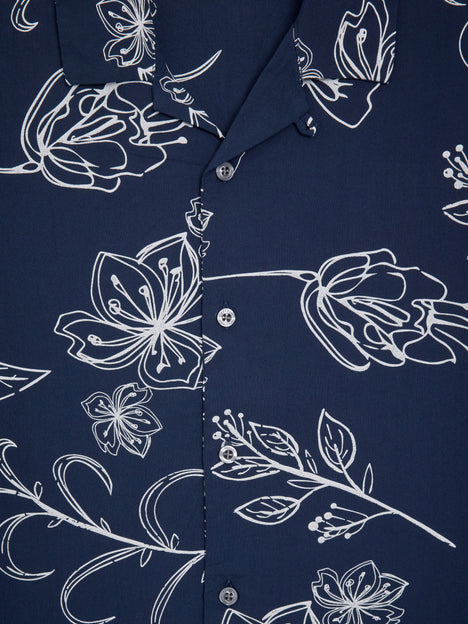 Floral Viscose Revere Short Sleeve Shirt