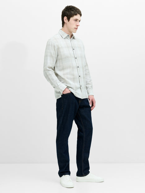 Barrow Dobby Textured Check Long Sleeve Shirt