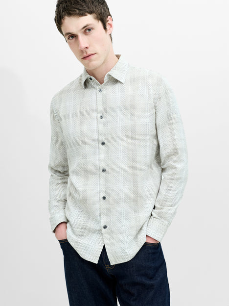 Barrow Dobby Textured Check Long Sleeve Shirt