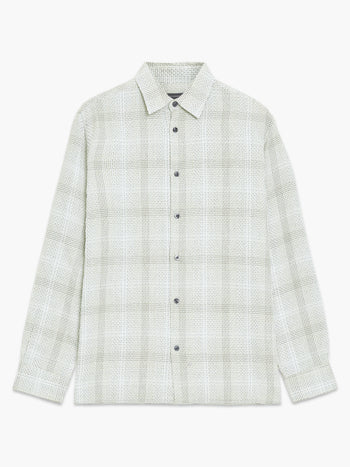 Barrow Dobby Textured Check Long Sleeve Shirt