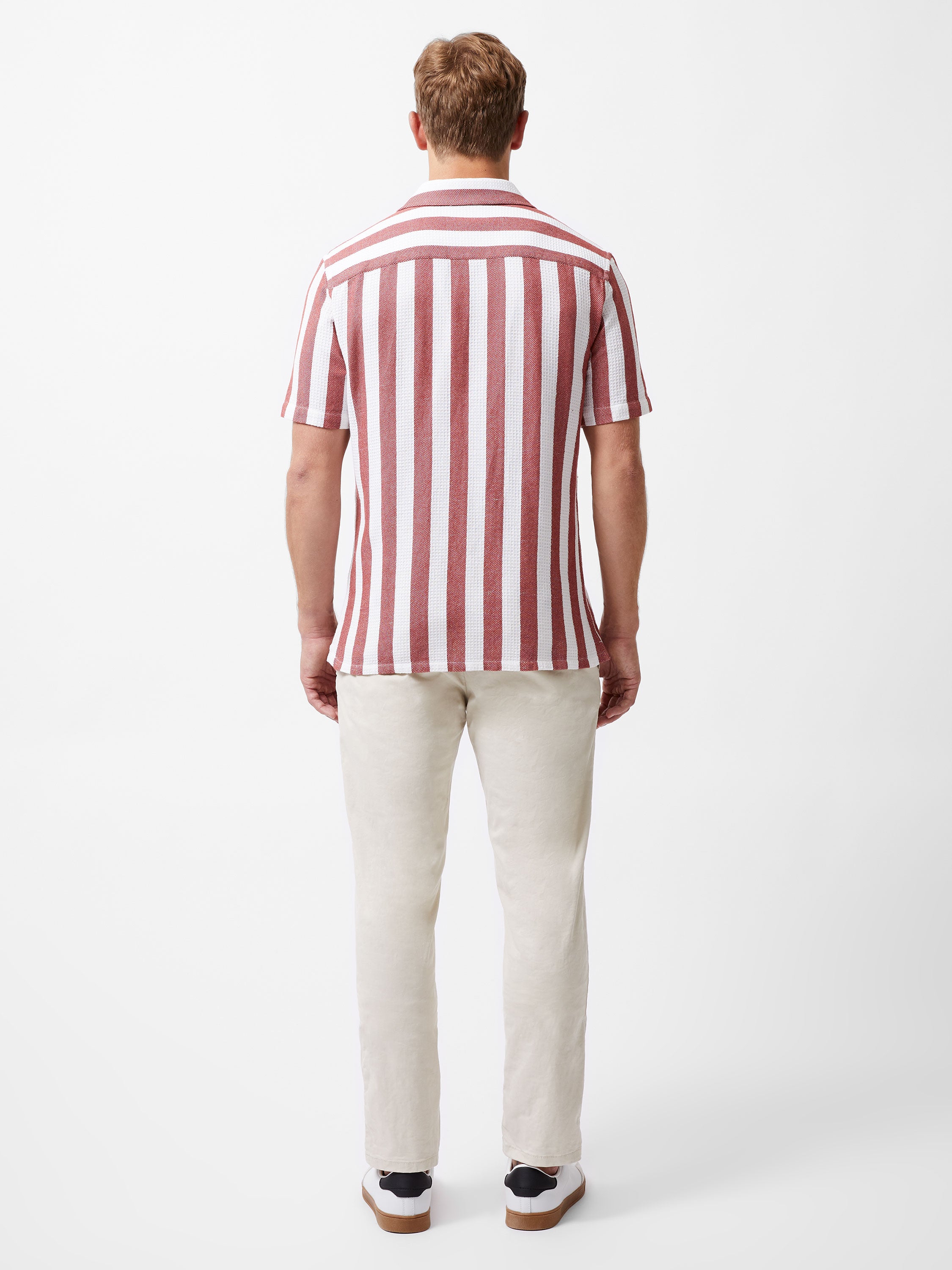 Waffle Striped Short Sleeve Shirt