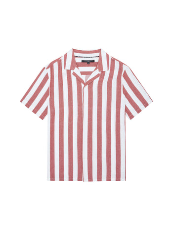 Waffle Striped Short Sleeve Shirt