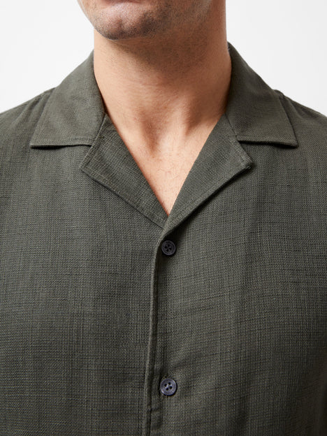 Short Sleeve Matty Weave Revere Shirt