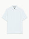 Short Sleeve Open Weave White Button-Through Shirt