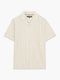 Short Sleeve Contrast Stitch Striped Cream Shirt