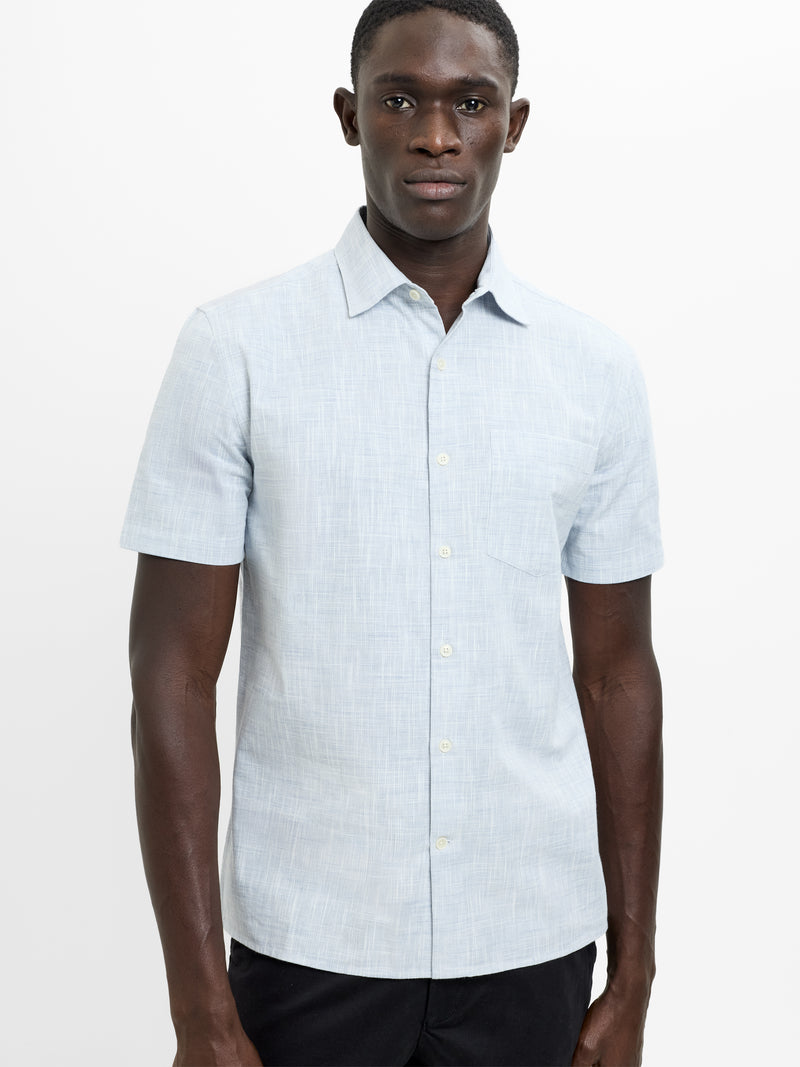 Short Sleeve Chest Pocket Slub Shirt