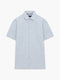 Short Sleeve Chest Pocket Blue Slub Textured Shirt