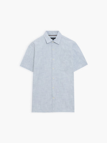 Short Sleeve Chest Pocket Slub Shirt