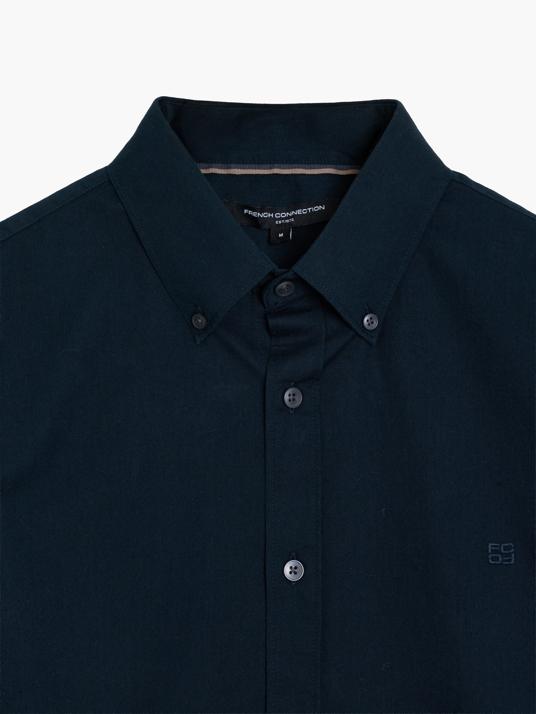 Long Sleeve Twill Navy Blue Oxford Shirt