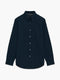 Long Sleeve Twill Navy Blue Oxford Shirt