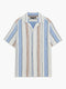 Short Sleeve Multi Stripe Revere Collar Shirt