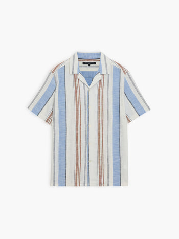 Short Sleeve Open Weave Stripe Shirt