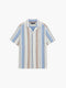 Short Sleeve Open Weave Stripe Shirt