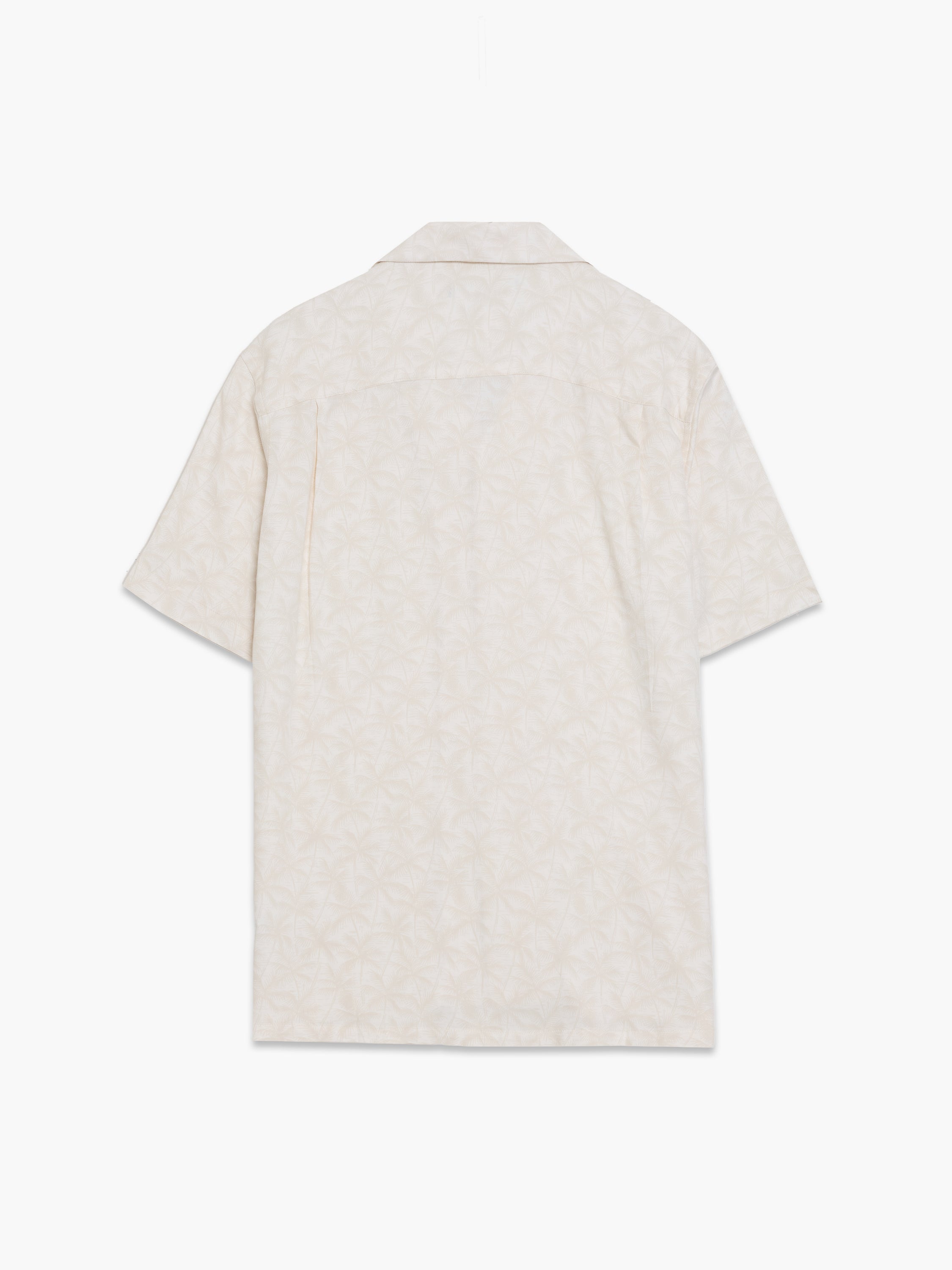 Short Sleeve Palm Print Holiday Shirt