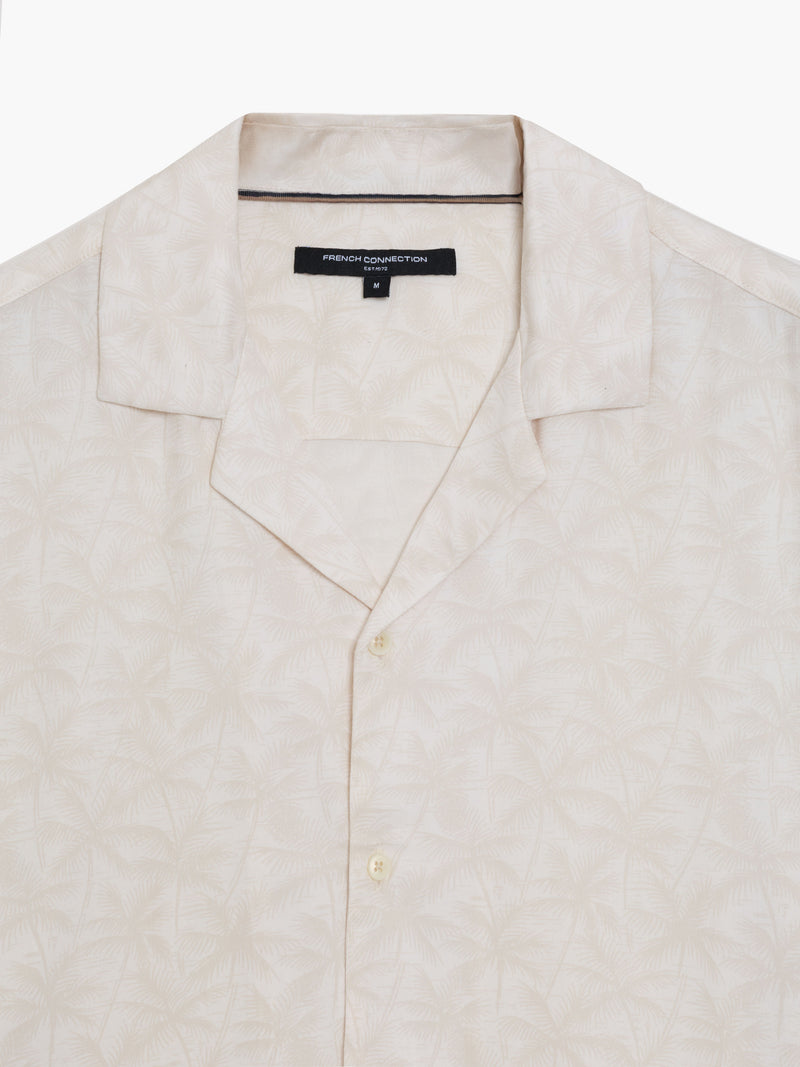 Short Sleeve Palm Print Holiday Shirt
