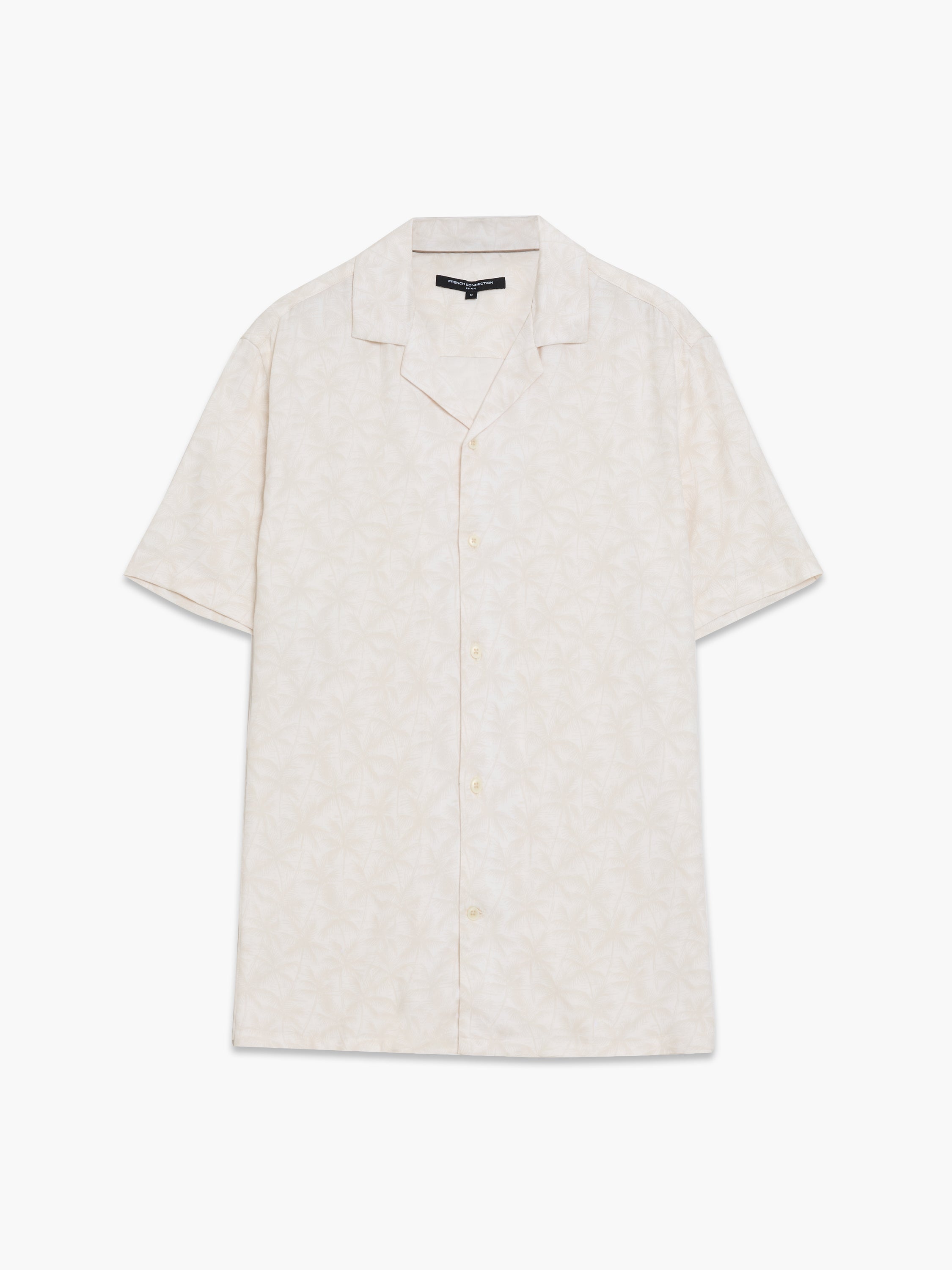 Short Sleeve Palm Print Holiday Shirt