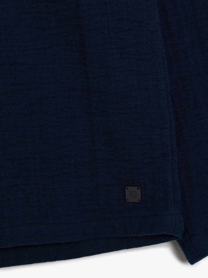 Long Sleeve Stripe Textured Canvas Shirt