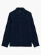 Long Sleeve Stripe Textured Canvas Navy Shirt