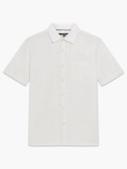 Short Sleeve Dobby Woven Check Cream Shirt