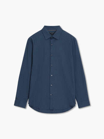 Long Sleeve Basket Weave Two Tone Tweed Shirt