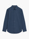 Long Sleeve Basket Weave Two Tone Blue Tweed Shirt