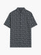 Short Sleeve Floral Print Navy Shirt