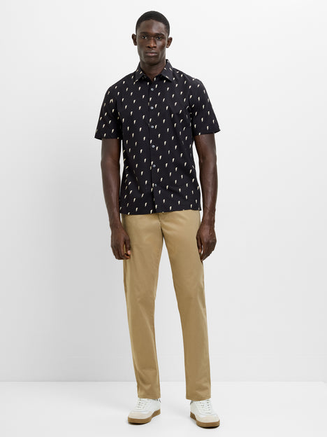 Short Sleeve Lightning Bolt Black and White Shirt