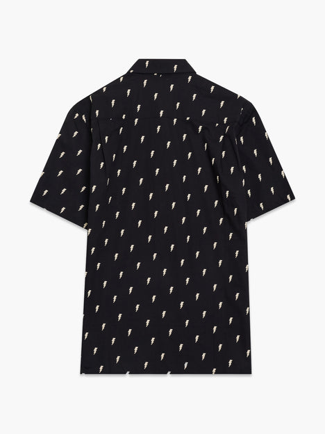 Short Sleeve Lightning Bolt Black and White Shirt