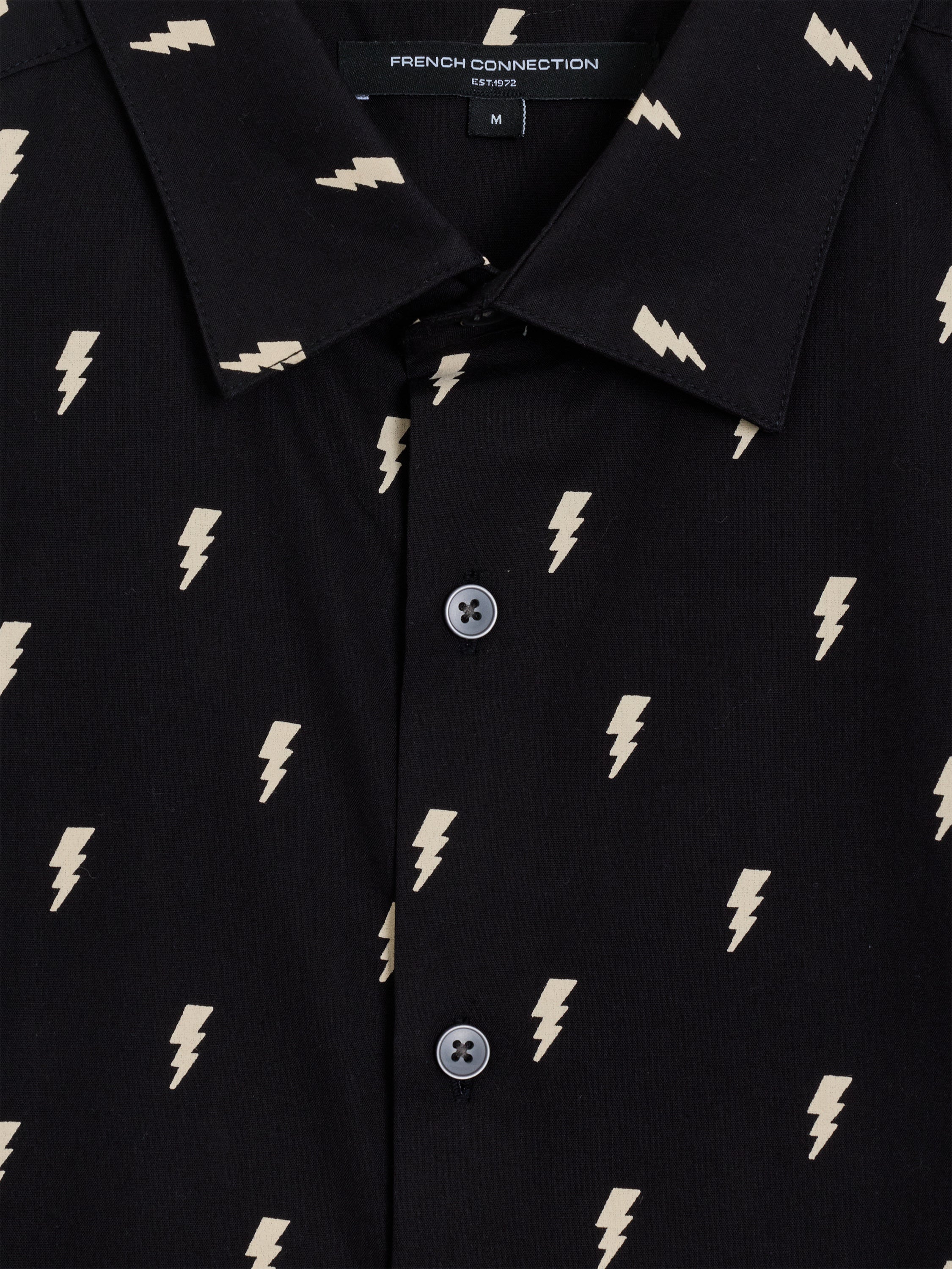 Short Sleeve Lightning Bolt Black and White Shirt