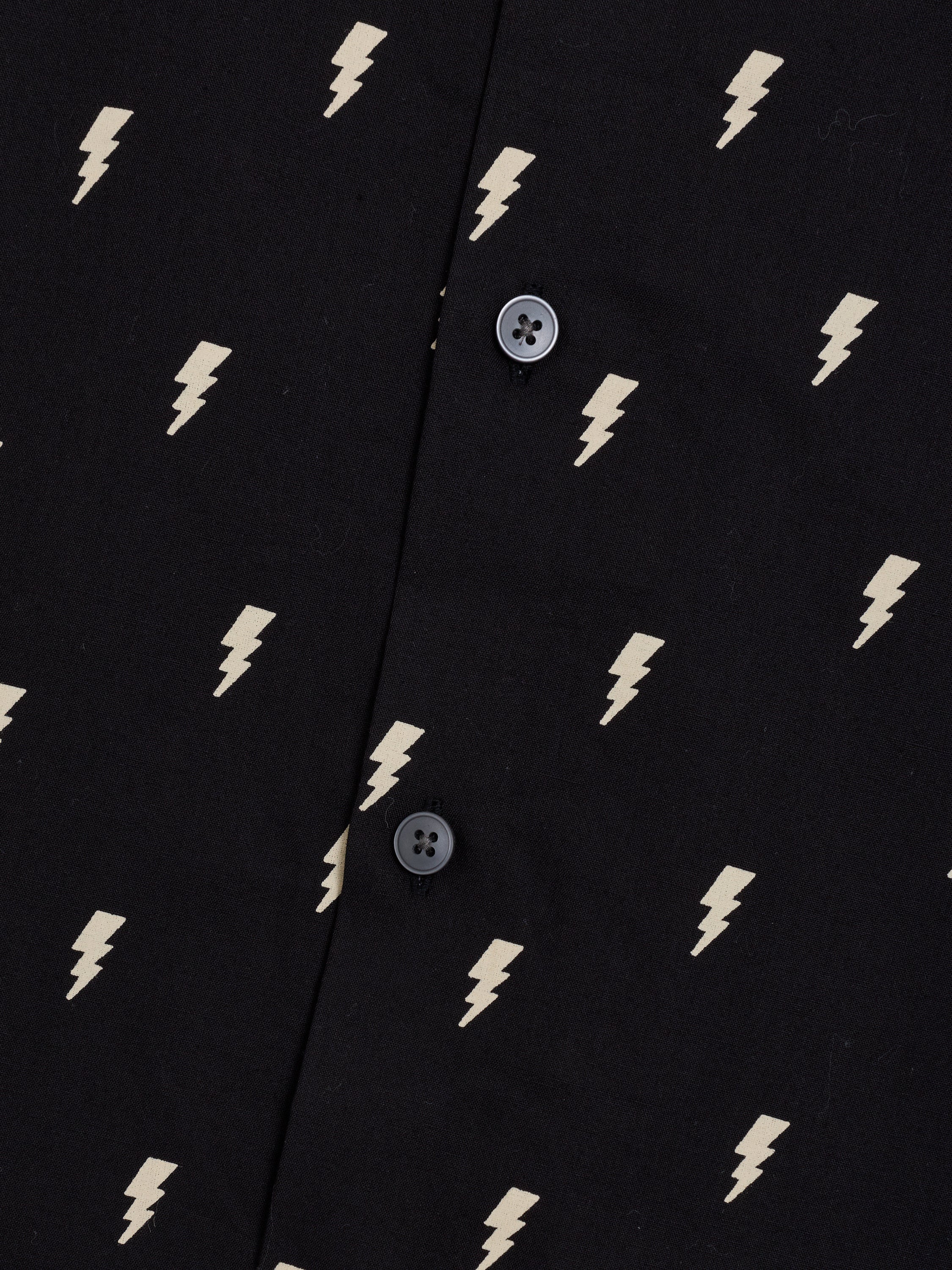 Short Sleeve Lightning Bolt Black and White Shirt