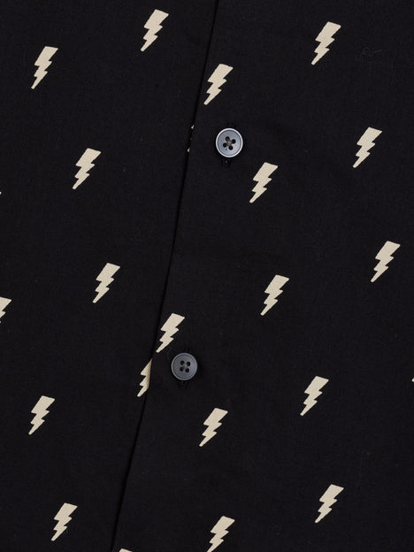 Short Sleeve Lightning Bolt Black and White Shirt