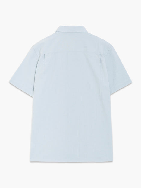 Short Sleeve Seersucker Light Blue Shirt