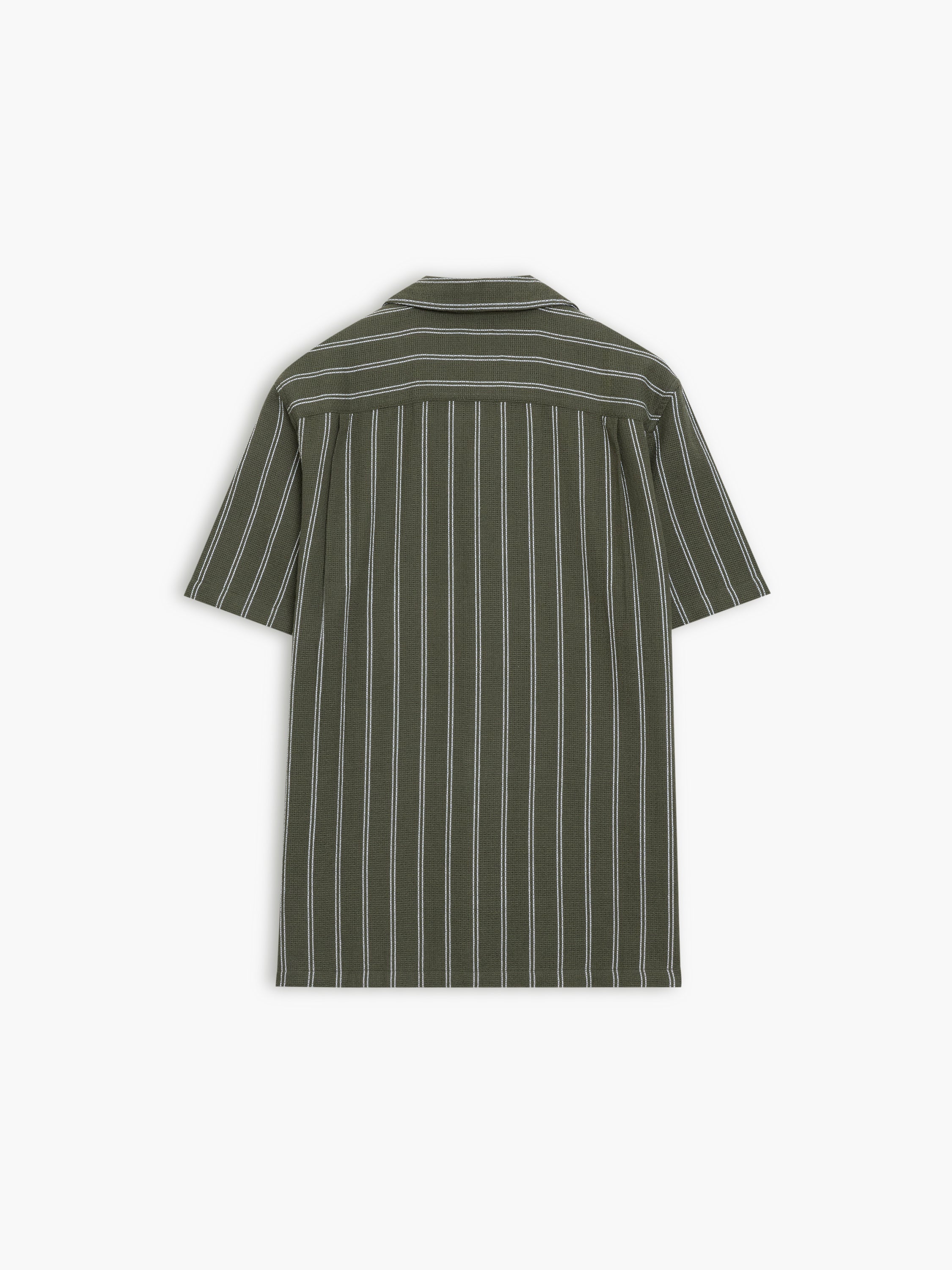 Short Sleeve Open Weave Striped Holiday Shirt