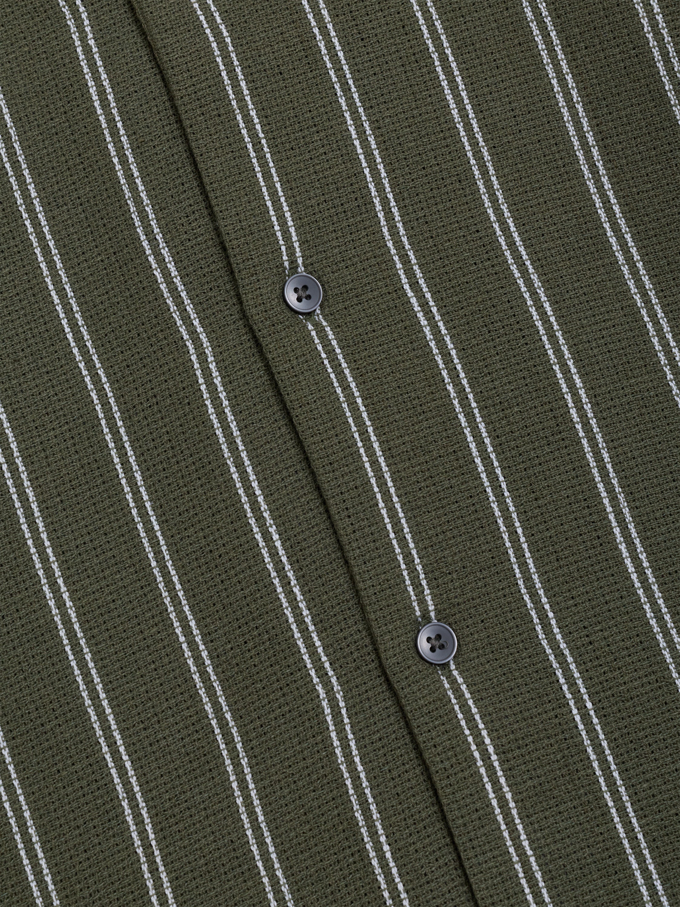 Short Sleeve Open Weave Green Striped Holiday Shirt