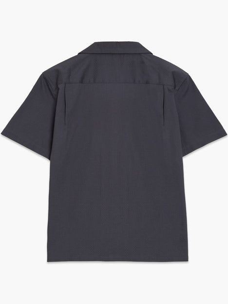 Short Sleeve Trapez Texture Dark Grey Holiday Shirt