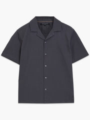Short Sleeve Trapez Texture Dark Grey Holiday Shirt