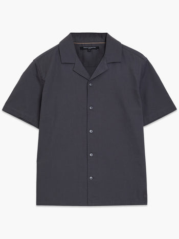 Short Sleeve Trapez Texture Dark Grey Holiday Shirt