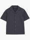 Short Sleeve Trapez Texture Dark Grey Holiday Shirt