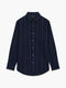Long Sleeve Regular Fit Navy Blue Striped Shirt
