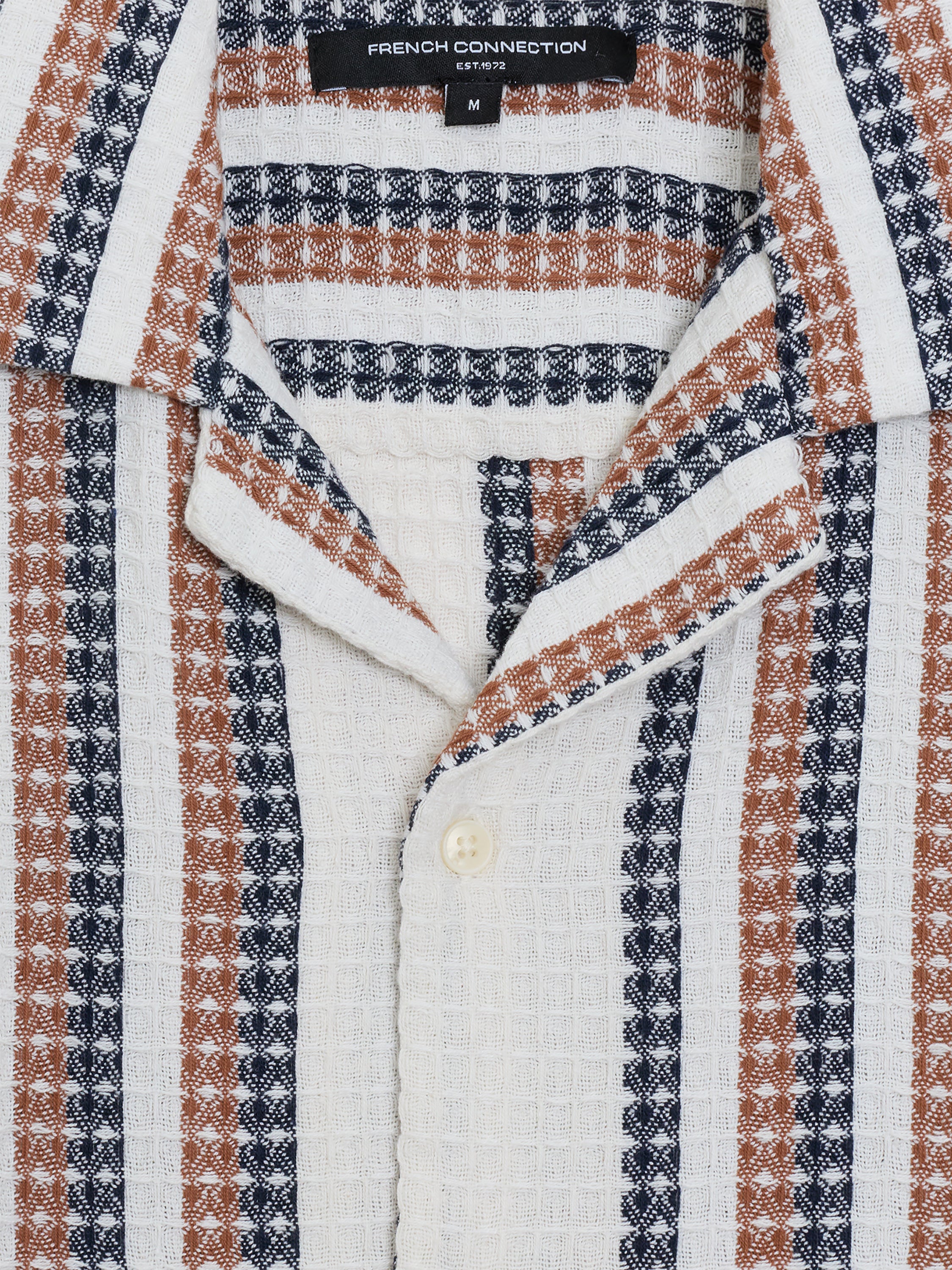 Short Sleeve Waffle Striped Shirt