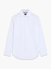 Long Sleeve Seersucker Pinstripe White Shirt