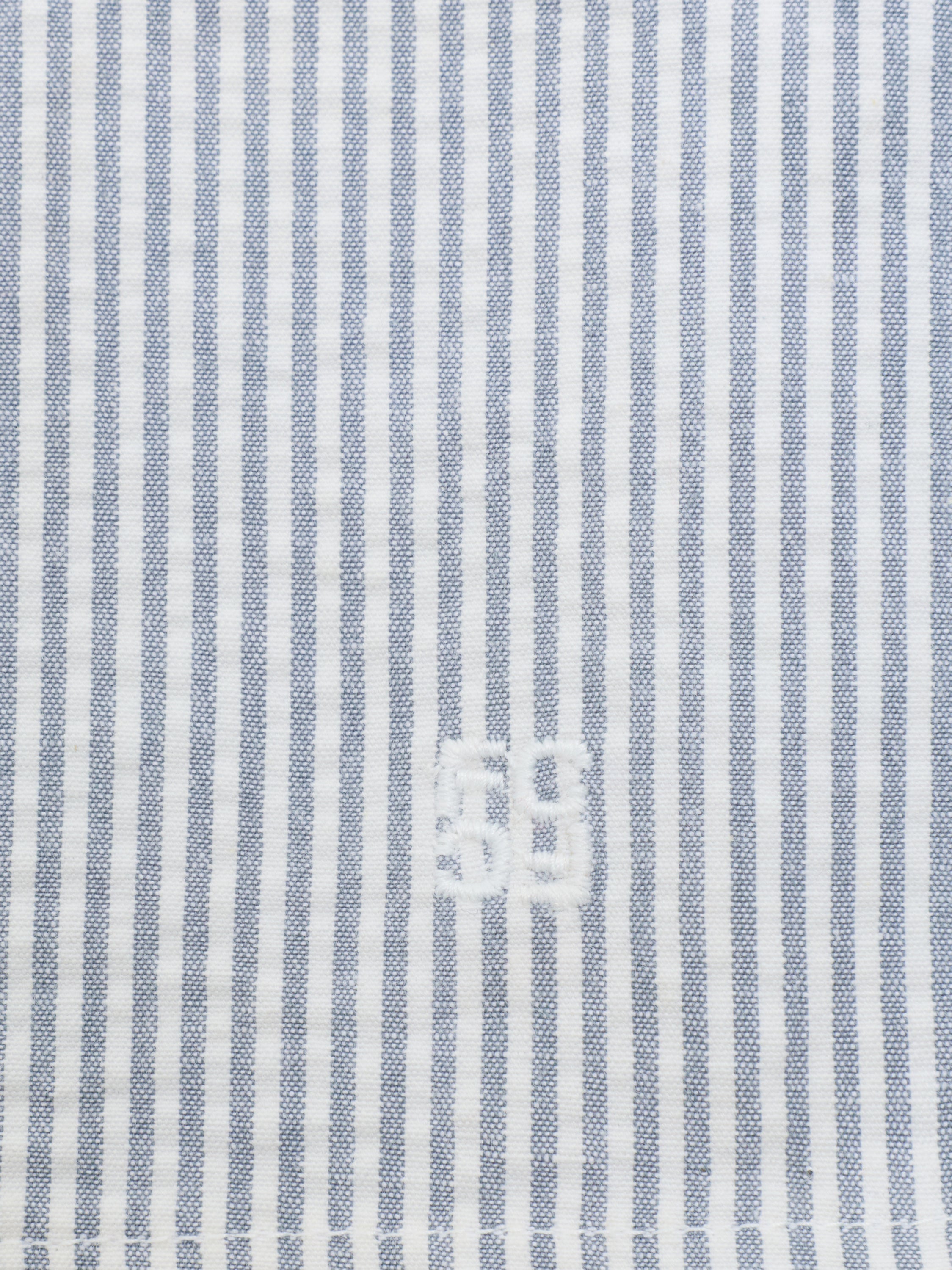 Short Sleeve Seersucker Blue Striped Holiday Shirt