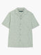 Short Sleeve Tropical Leaf Print Green Shirt
