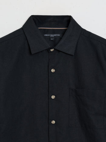 Linen Blend Short Sleeve Shirt