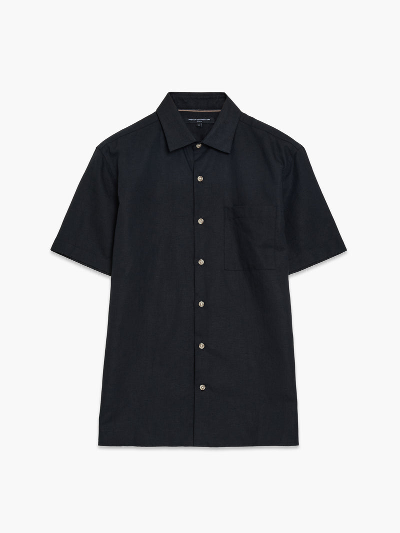 Linen Blend Short Sleeve Shirt