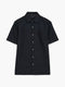 Short Sleeve Black Linen Blend Shirt