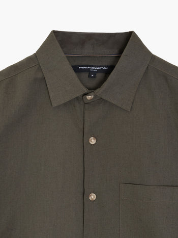 Linen Blend Short Sleeve Shirt