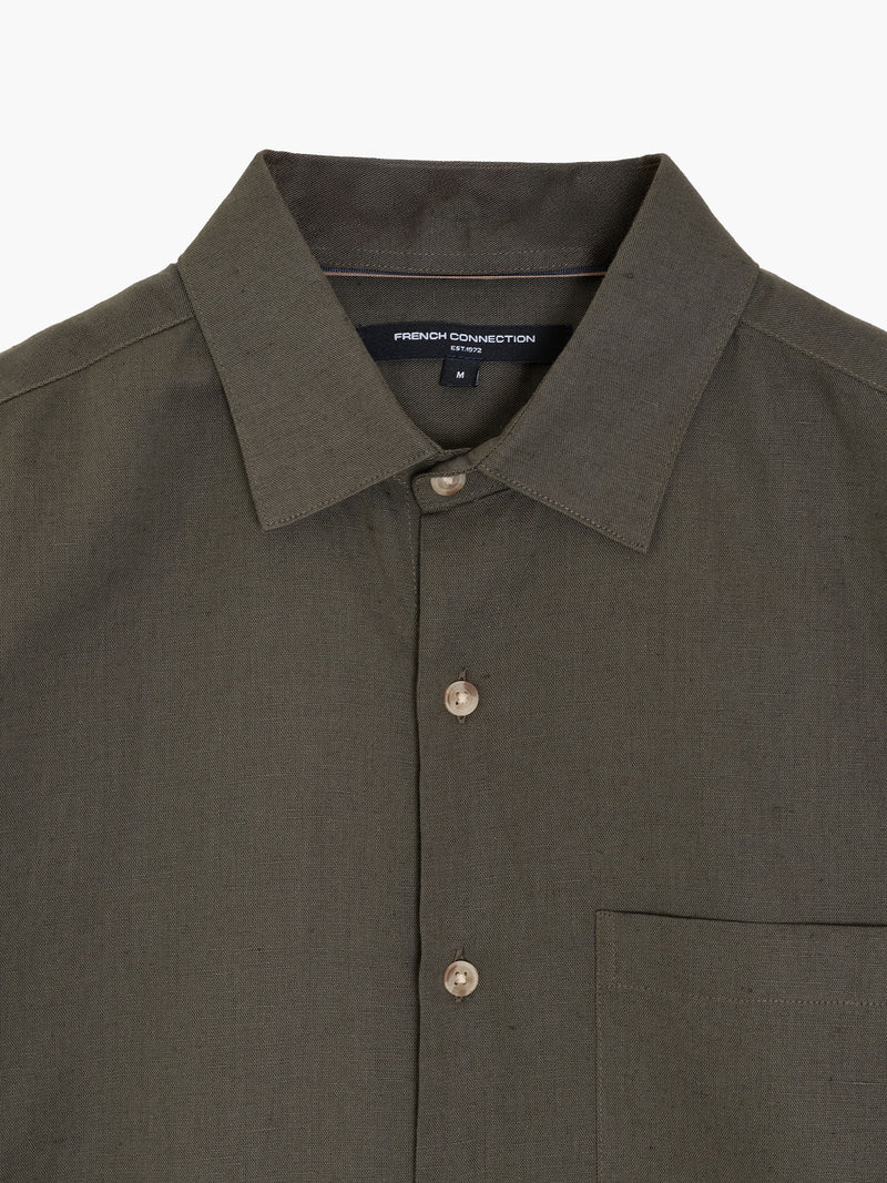 Linen Blend Short Sleeve Shirt